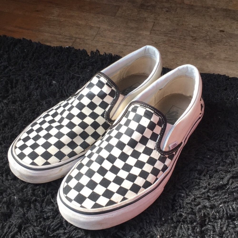 Vans checkered slip ons